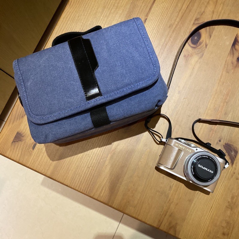 【全新】牛仔布藍相機袋.相機保護包