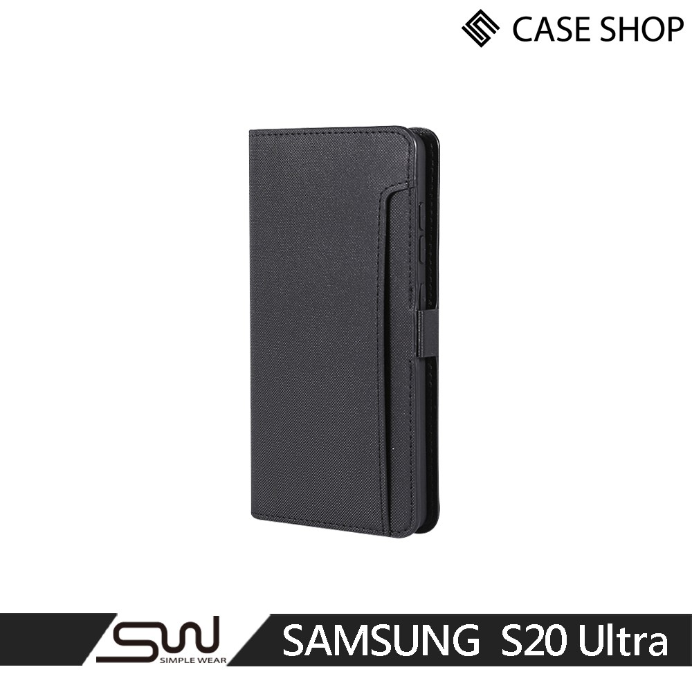【CASE SHOP】SAMSUNG Galaxy S20 Ultra 專用前插卡側立式皮套-黑