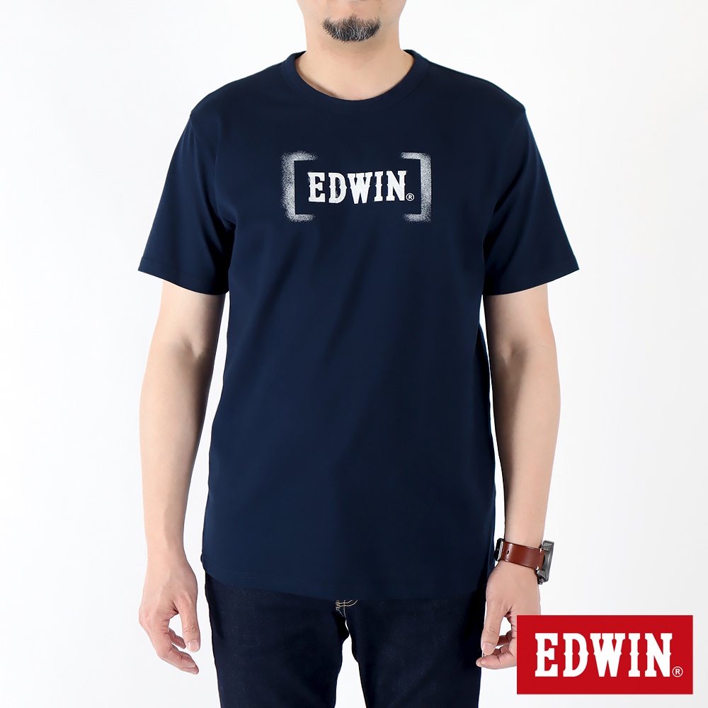 EDWIN 人氣復刻 噴漆LOGO短袖T恤(丈青色)-男款