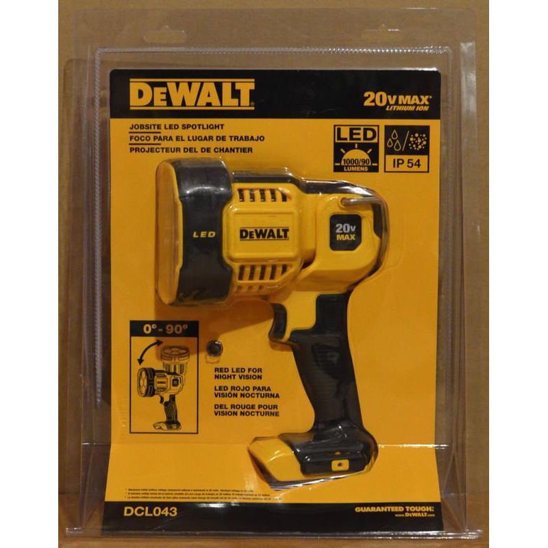 【小強工具】全新 DEWALT DCL043 18V 20V 鋰電 充電 LED 工作燈 電燈 手電筒 得偉043