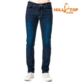 【Hilltop山頂鳥】男款保暖修身牛仔褲H31MK7黑色