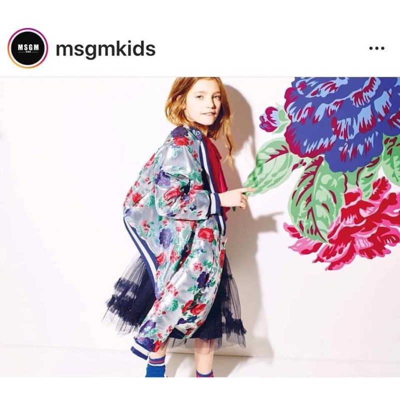 MSGM 銀色花朵外套 14Y