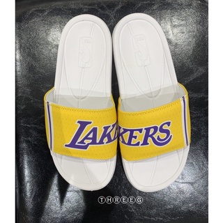 ⓉⒽⓇⒺⒺⒼ🔥NIKE NBA 湖人隊 隊徽 運動拖鞋 黃白 男款 DSLAL-WHT01