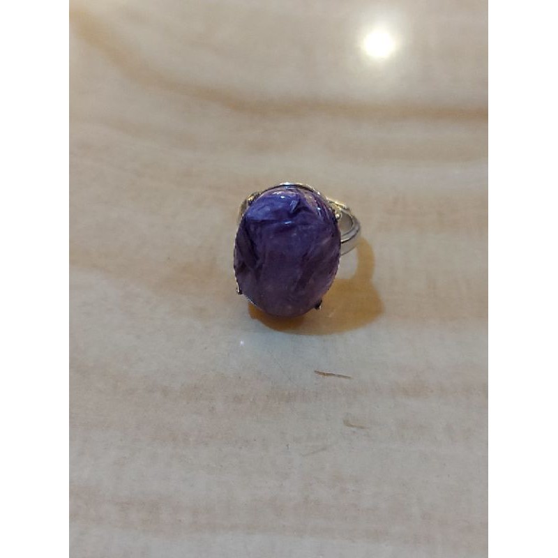 紫龍晶925純銀戒指