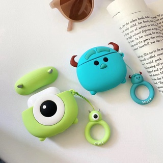 下單送防丟線 AirPods Pro保護套AirPods1/2代蘋果無限藍牙耳機盒矽膠全包防摔卡通Q版毛怪大眼仔原裝軟殼