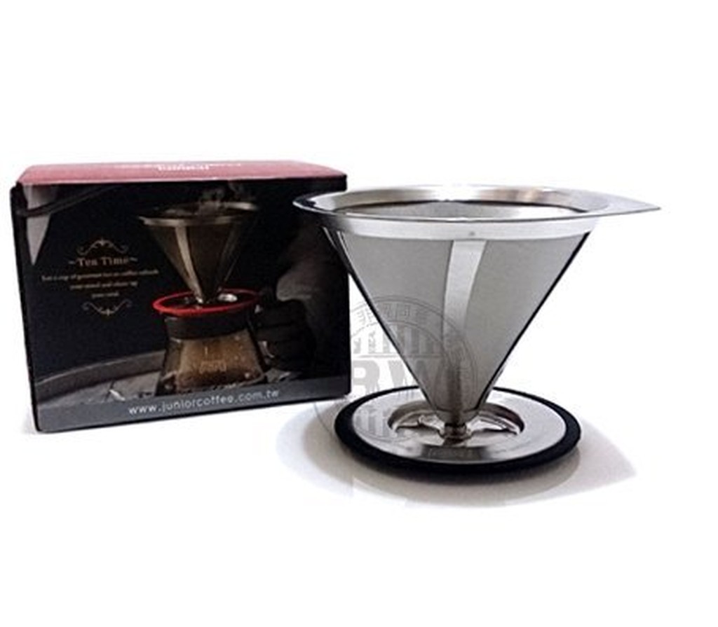 JUNIOR COFFEE喬尼亞不銹鋼咖啡濾杯1-4人 單入 台灣製造專利結構 免濾紙 花茶 茶葉濾網 百年老店