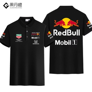 RED BULL F1賽車服紅牛紅牛隊t恤polo衫短袖男士摩托車騎行服