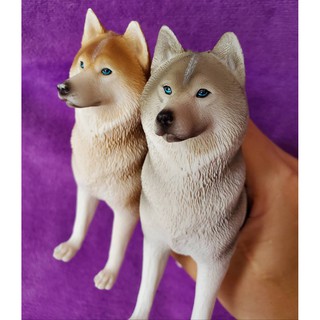 【柏斯商號】模擬哈士奇塑膠公仔 模擬動物系列二哈模型 哈士奇擺飾