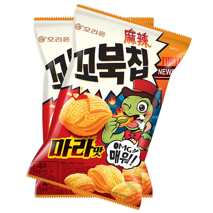 韓國好麗友烏龜玉米脆片麻辣口味80g 餅乾烏龜餅乾零食 釜山小姐 蝦皮購物