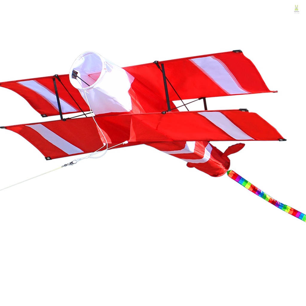 Flt 三維風箏飛機風箏大型雙翼風箏巨型飛行風箏超大號滌綸三維飛機風箏