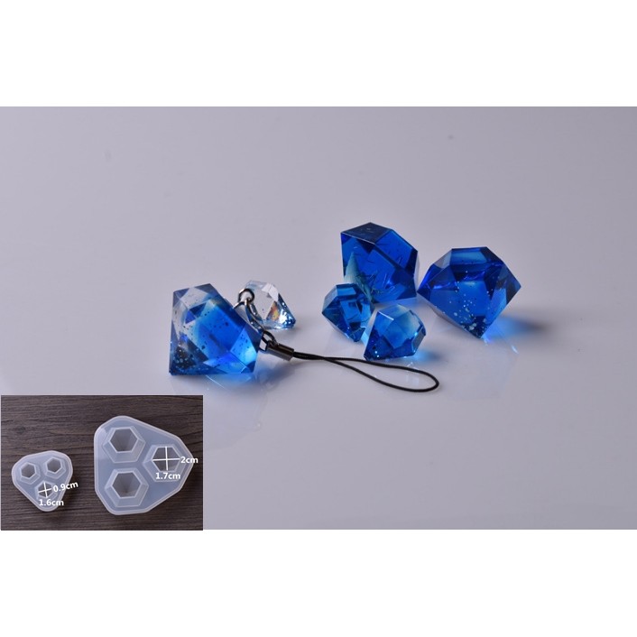 (304)DIY樂樂 3連鑽石矽膠模具  水晶膠模具 UV膠 石膏模  手工皂模 巧克力模  吊飾模具 手工藝品模具
