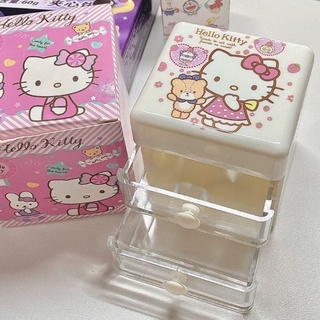 HelloKitty收納盒 雙層抽屜帶蓋 桌面收納 收納小抽屜 桌上型抽屜 透明收納盒 收納盒抽屜式 多層抽