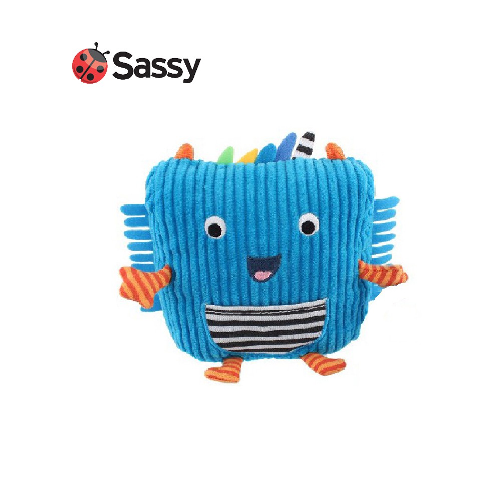 美國sassy小怪獸搖鈴安撫玩偶 藍色巴比weee 蝦皮購物