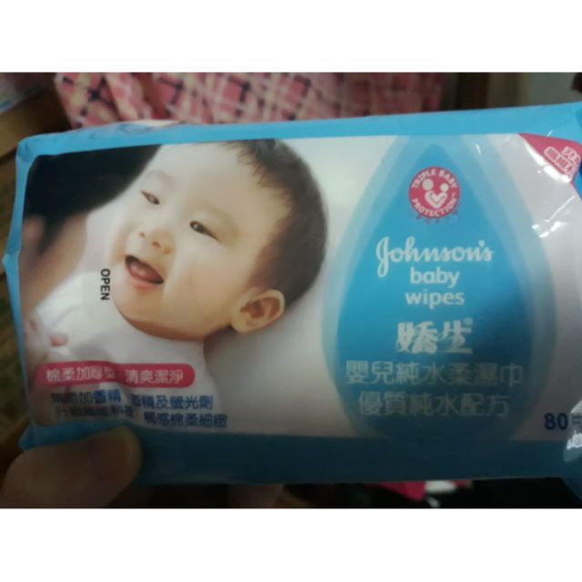 嬌生嬰兒純水濕紙巾 棉質加厚型