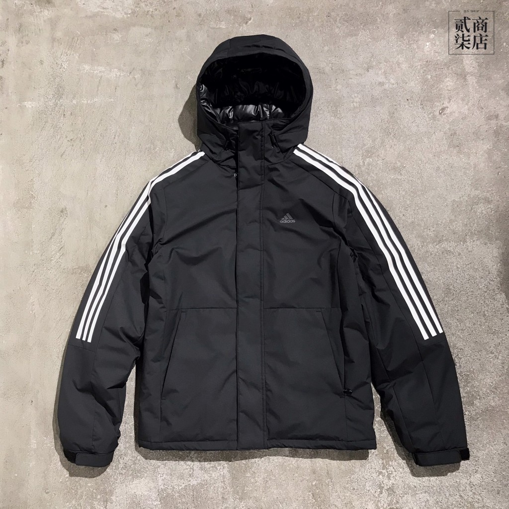 (貳柒商店) adidas 3-Stripes Down Jacket 男款 黑色 羽絨 外套 保暖 三線 EH3995