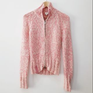Calvin Klein Jeans 安哥拉羊毛雙拉鍊夾克外套 粉色S號 針織外套 羊毛外套 保暖 ck 二手衣 現貨