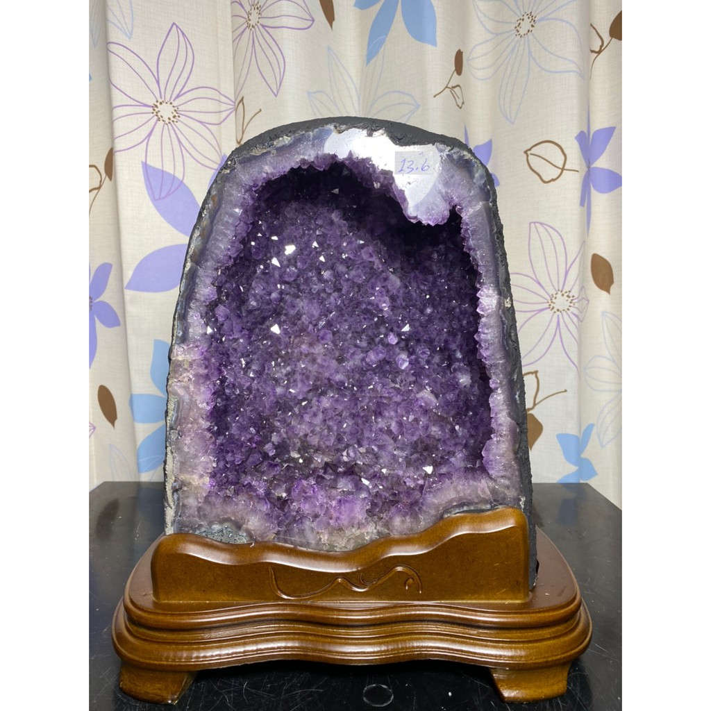 晶洞 烏拉圭 紫晶洞 鈦晶洞 土型 13.6公斤 門檔花 水晶花 二次結晶 巴西 洞深 稀有 避邪  招財 天然 紫水晶