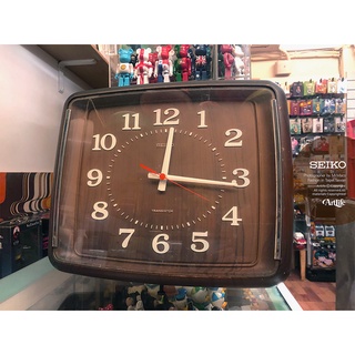 ArtLife @SEIKO セイコー レトロ角型 壁掛け時計 昭和レトロ 木紋 精工 掛鐘 時鐘 古道具