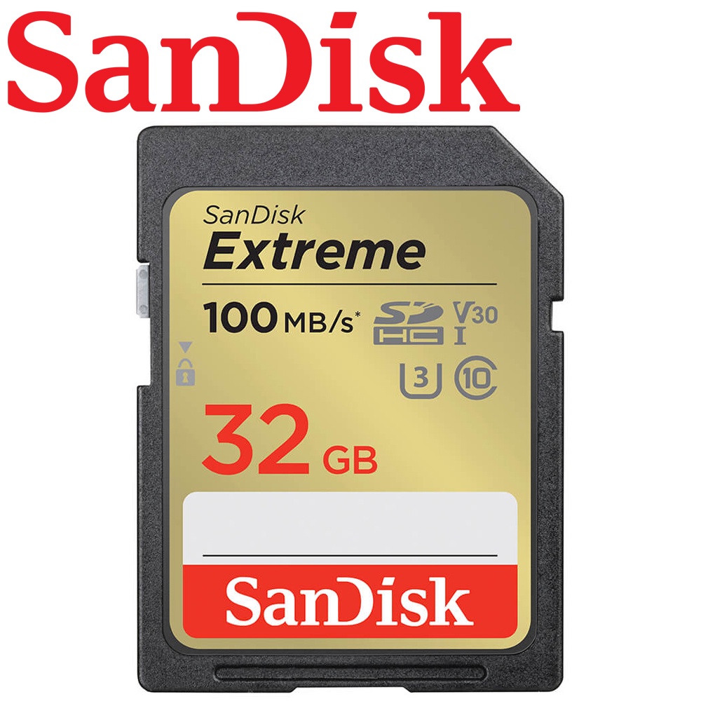 100MB/s 公司貨 SanDisk 32GB 32G Extreme SD SDHC UHS-I V30 記憶卡
