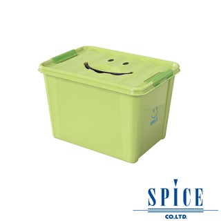 【spice】kids 馬卡龍色彩 附蓋 微笑整理箱 收納箱 - 綠色 l