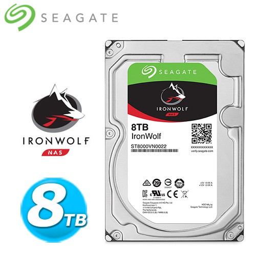Seagate 那嘶狼【IronWolf】8TB 3.5吋 NAS硬碟ST8000VN004