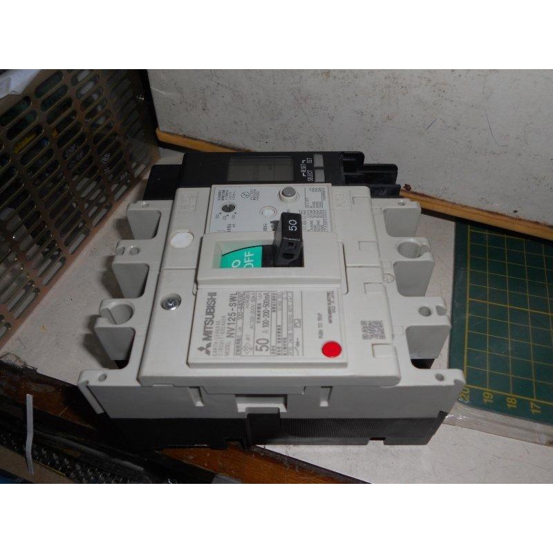 日本 三菱 NV125-SWL 漏電斷路器3P 20 - 100A 100.200.500mA +漏洩電流表示器