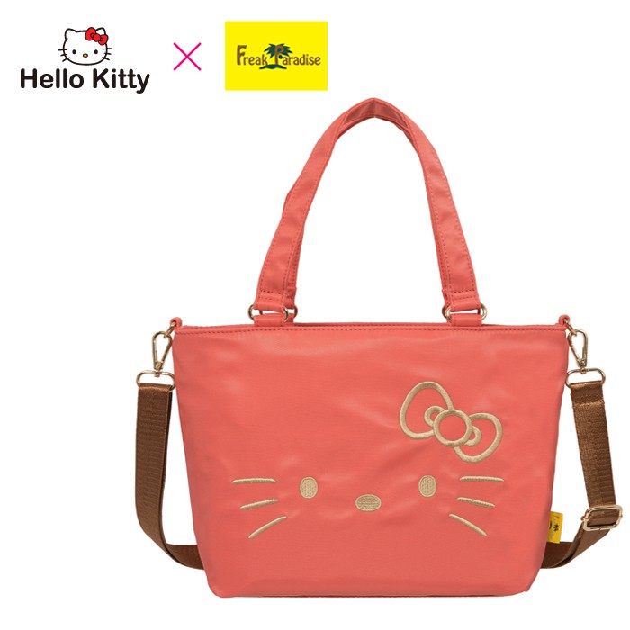 Hello Kitty x Freak Paradise 經典凱蒂-兩用手提包-粉橘 FPKT0D002CR 側背包