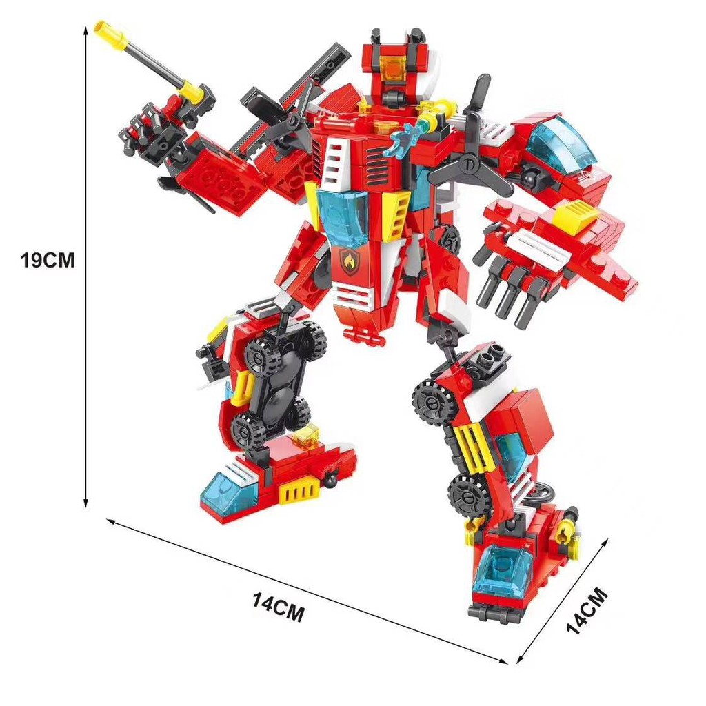 八合一交通工具積木 合體 變形機器人  男孩  工程車積木  軍事車積木  城市警察車積木  消防車積木