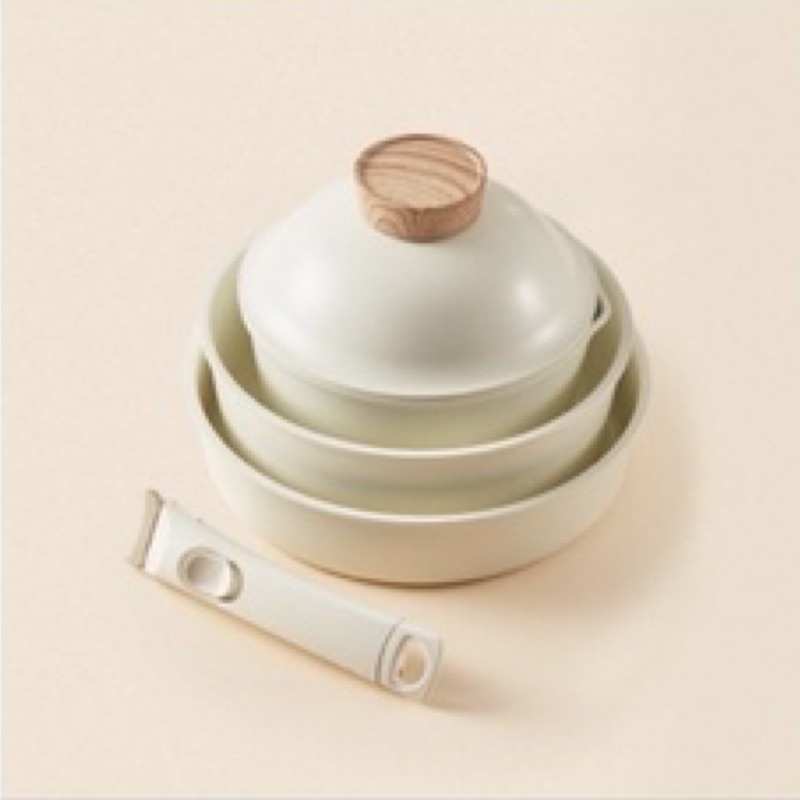 韓國modori實用收納鍋具組陶瓷鍋不沾鍋平底鍋