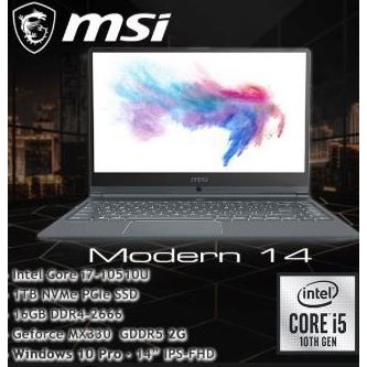 華創筆電@MSI Modern 14 A10RAS-1042TW 灰(i7-10510U/16G/MX330)全新直購