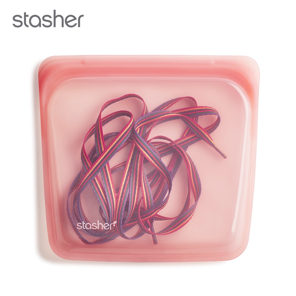 美國Stasher 白金食品級矽膠專利按壓密封袋(可微波、舒肥、隔水加熱)-方形
