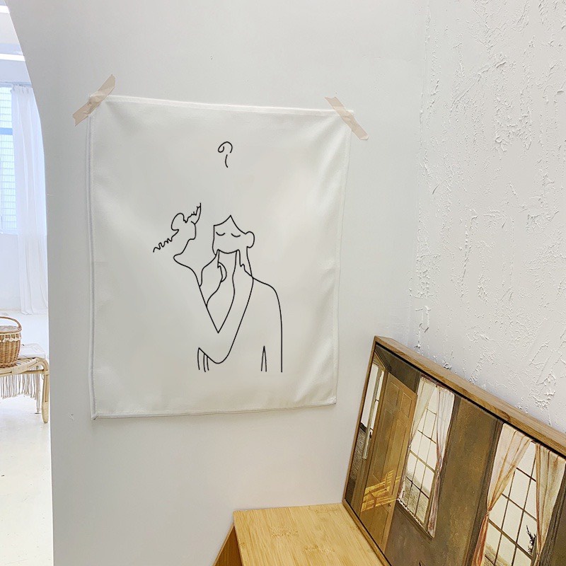 現貨 10款小清新掛毯掛布照片牆ins極簡掛布小掛布背景布戀人擁抱 蝦皮購物