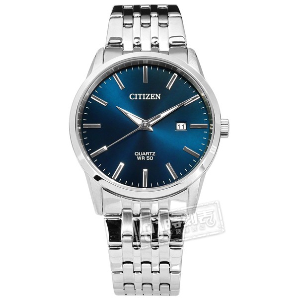 CITIZEN / BI5000-87L / 經典極簡 礦石強化玻璃 日本機芯 日期 不鏽鋼手錶 深藍色 39mm