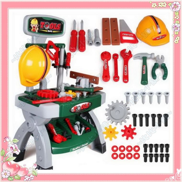 【比比小舖】全新 兒童 修理 安全帽 工具台 維修工具台 工具 工具桌 工具組 工具籃 工具拖車 玩具 生日 聖誕禮物