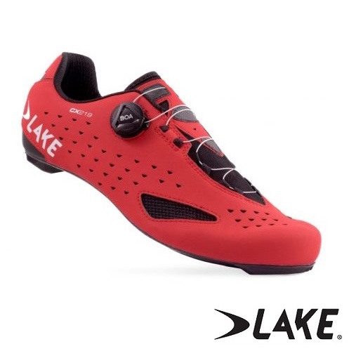 《LAKE》CX219-WIDE 寬楦版 男公路車鞋 紅色 (卡鞋/碳纖維底/進階/競賽/自行車/單車)$