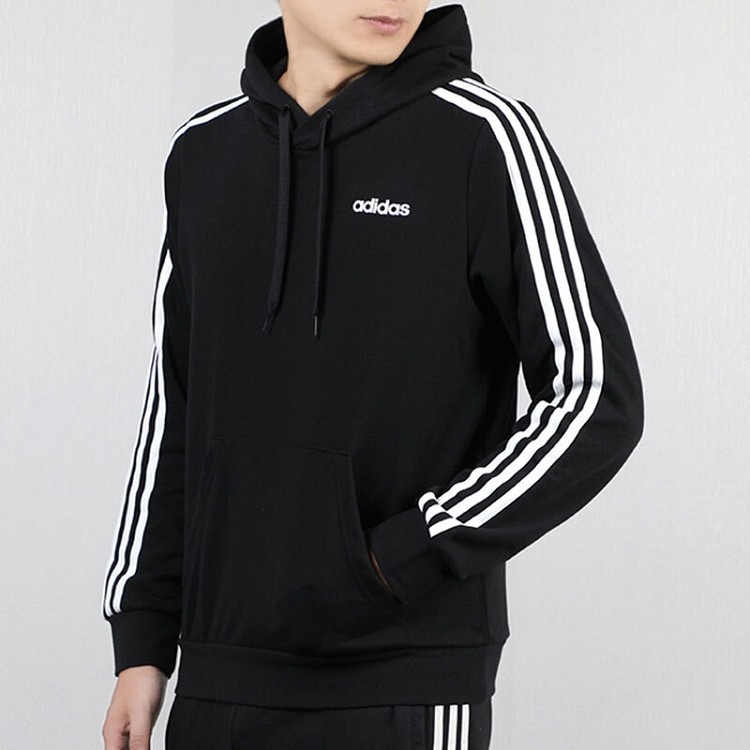 Adidas Essentials 3-Stripes Hoodie 男款黑色三線基本款棉質帽T DU0498 | 蝦皮購物