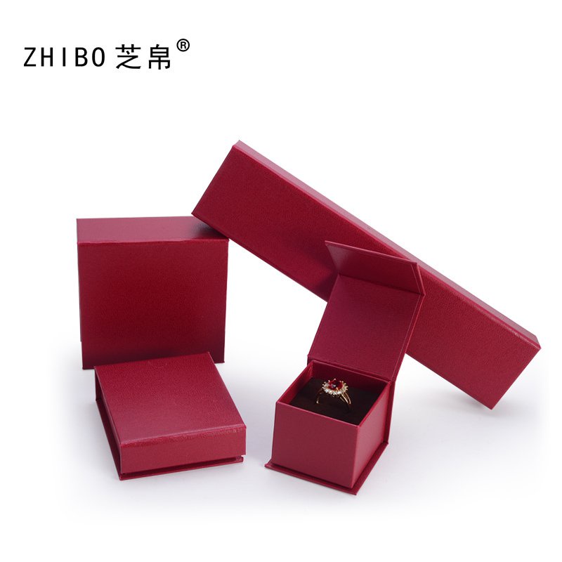 【可客製化】【首飾盒】 紅色簡約首飾婚禮盒 飾品盒 戒指項鍊盒 手鐲紙盒子 定制批發