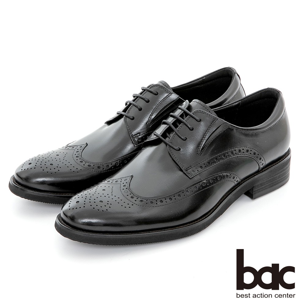 【bac】超輕量系列 手工上蠟英倫紳士鞋 - 黑色