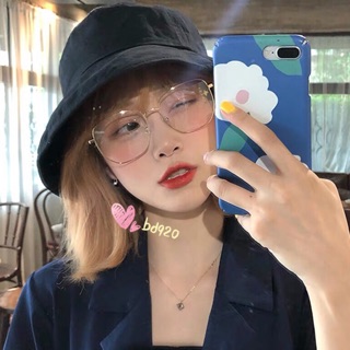 💛歐美潮復古文青💈雙側珍珠幾何不規則平光鏡 玫瑰金裝飾 眼鏡 金屬框方框