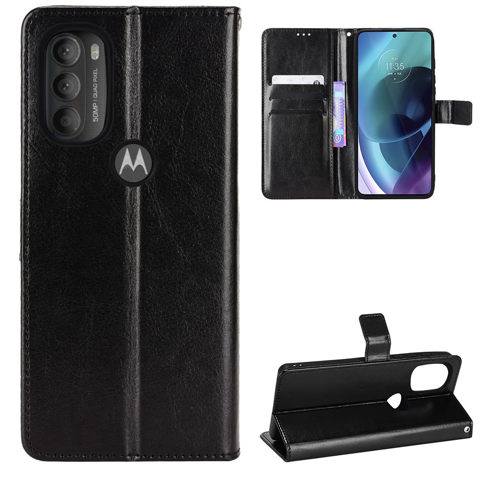 時尚瘋馬紋 摩托羅拉 Motorola Moto G71 G51 5G G31 G41 錢包款手機殼 掀蓋保護殼 掛繩