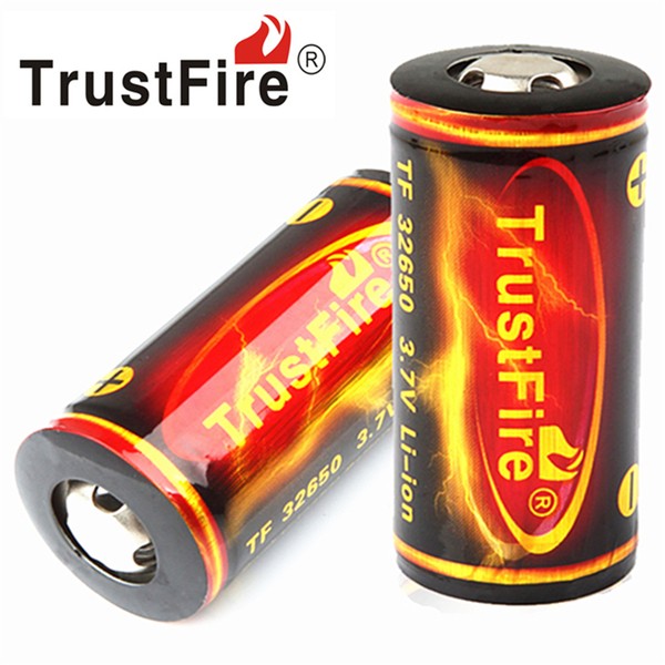 高品質TrustFire鋰電池 可充式TR-32650,3.7V 6000mAh 保護電路,加充放電保護板,最大電流6A