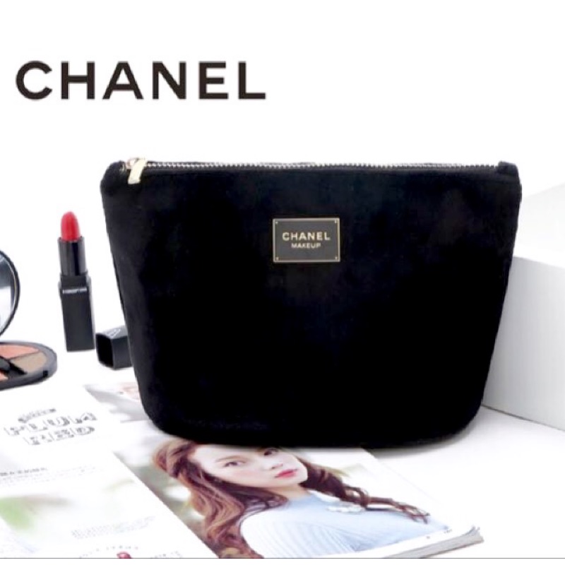 香奈兒 Chanel 專櫃贈品 高貴黑絨包 毛絨絨 名牌 /化妝包/手拿包