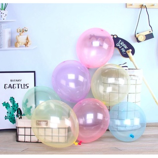 發光派對屋(西門中華店)@彩色透明水晶泡泡12吋氣球 透明彩色氣球