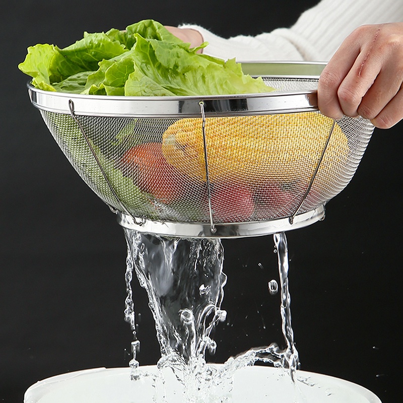 不銹鋼洗菜籃洗手盆瀝水籃蔬菜籃廚房家用多功能米篩洗米神器