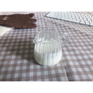復古手工條紋玻璃迷你咖啡牛奶杯 牛奶壺 牛奶盅