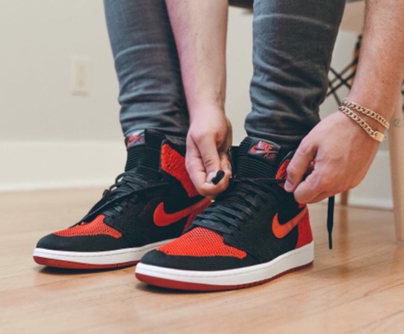 air jordan 1 flyknit bred