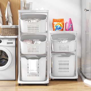 北歐風雙向取物洗衣分類收納籃-附輪-2層、3層可選【024135】MR.BOX