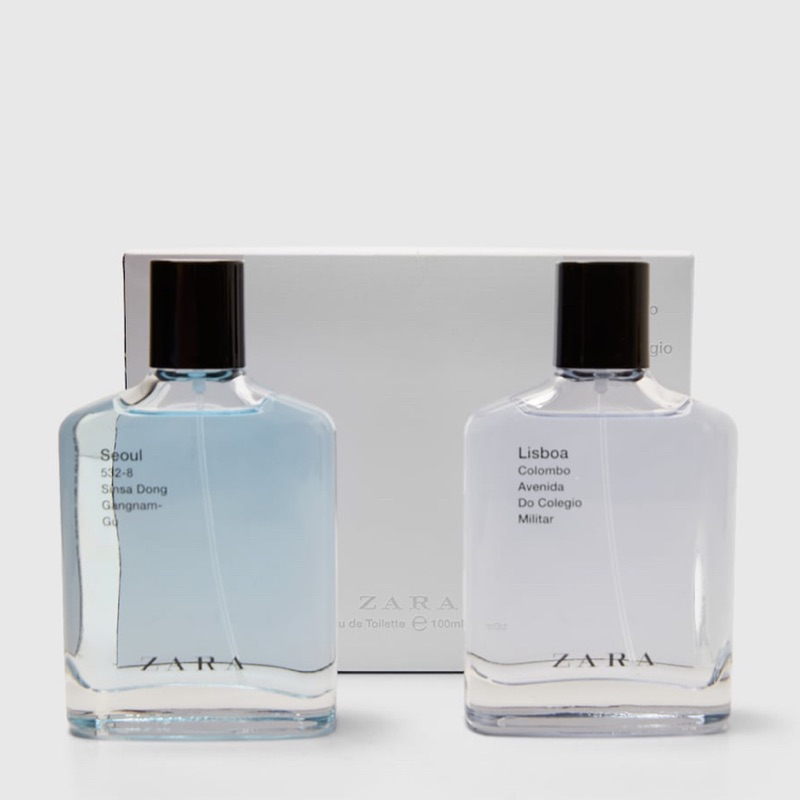 降價zara Seoul Lisboa 香水禮盒 男性淡香水男香100ml 2瓶zara