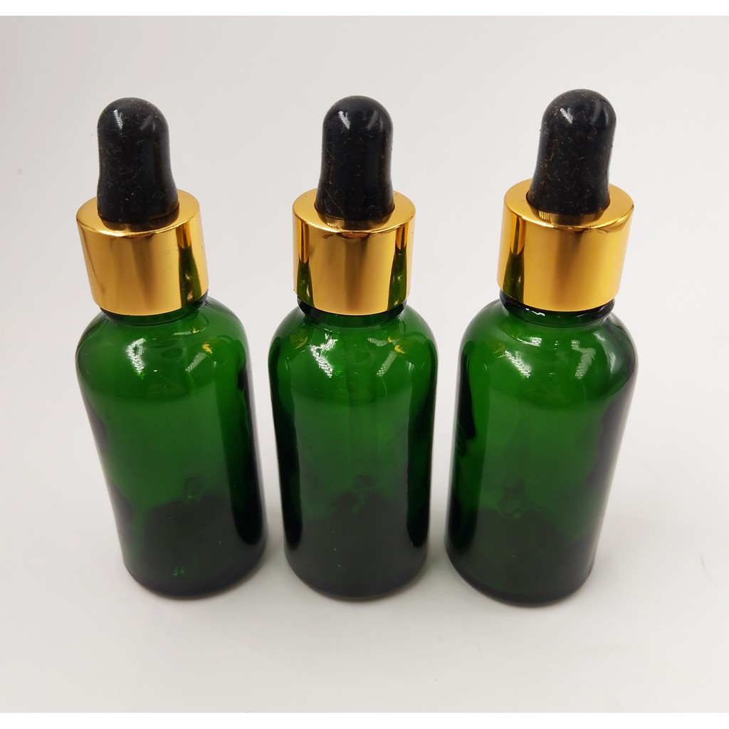 【三越Garden】30ml滴管玻璃瓶綠色 金色邊蓋 黑色頭 精油純露專用玻璃瓶