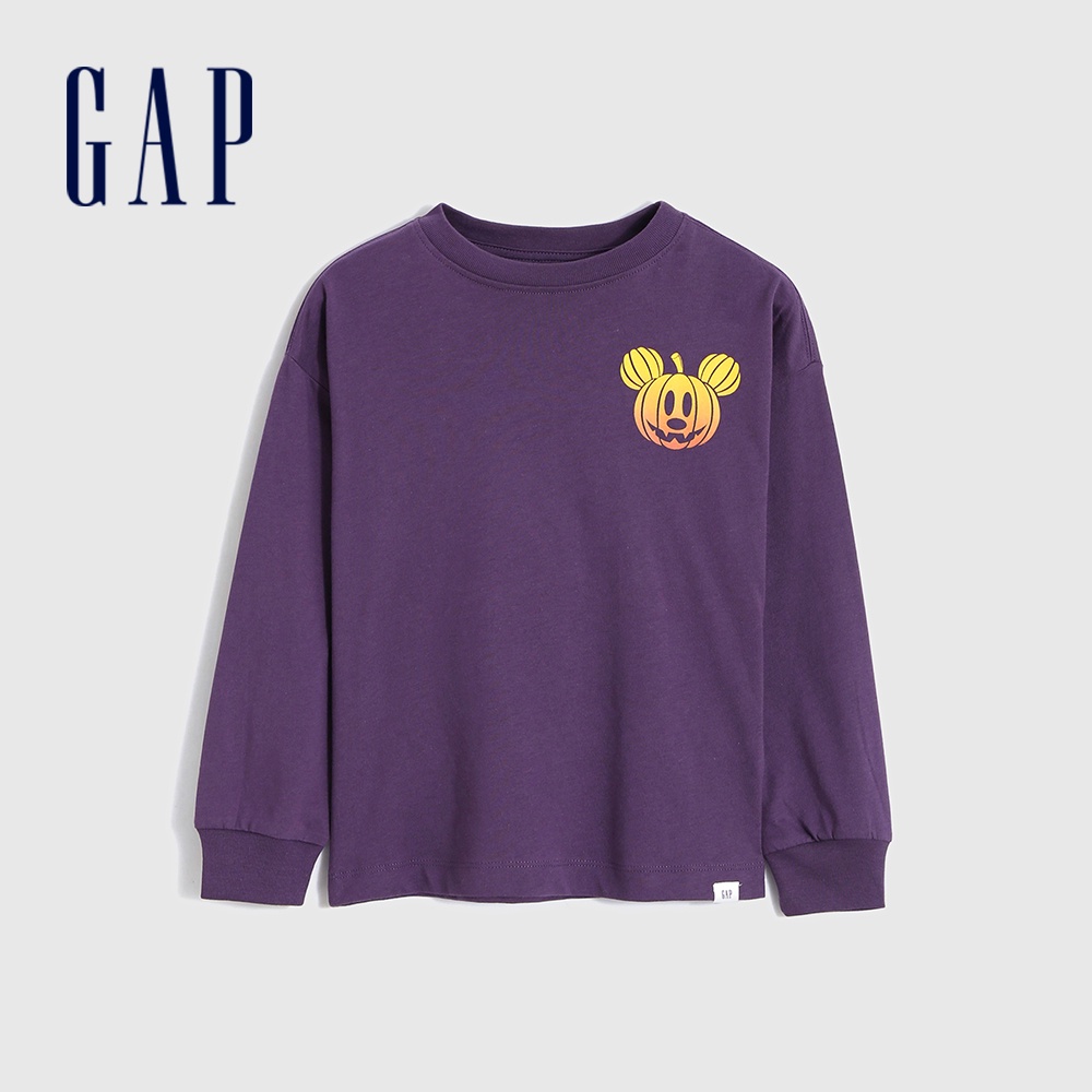 Gap 男幼童裝 Gap x Disney迪士尼聯名 長袖T恤-暗紫色(431423)